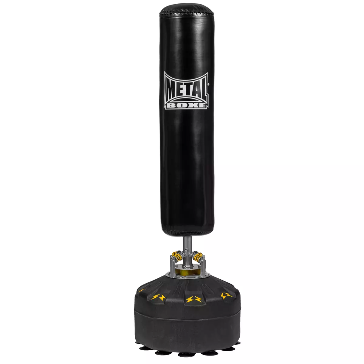 Metal boxing reactiv II punching bag on feet