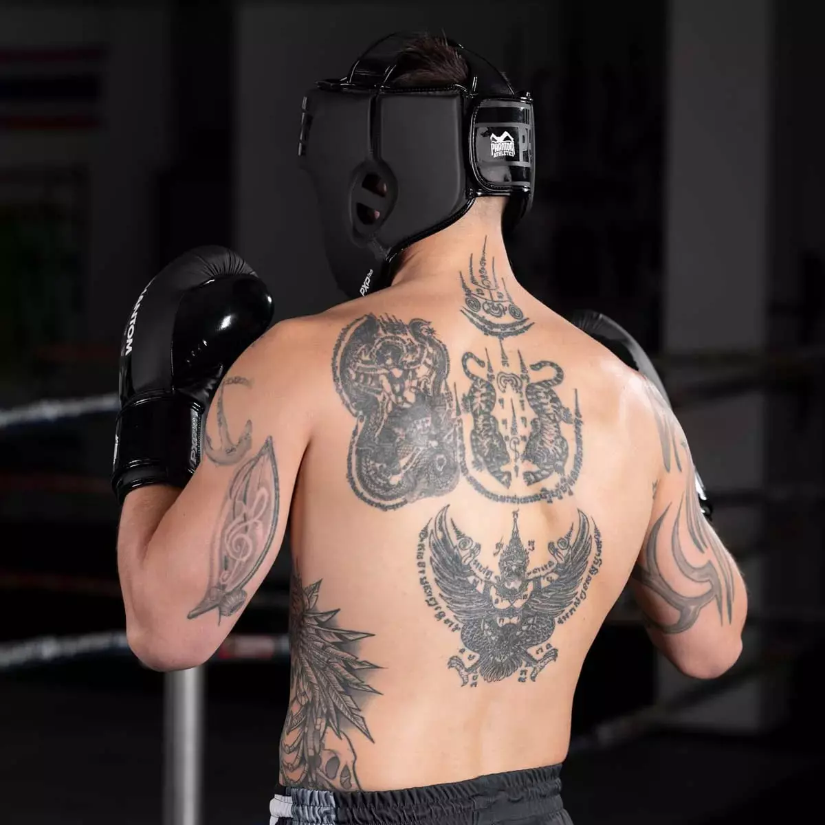 casque-boxe-phantom-open-face-noir