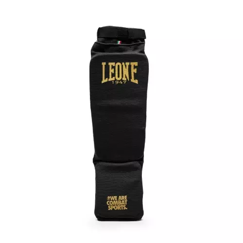 protege-tibias-boxe-leone-comfort-noir-or