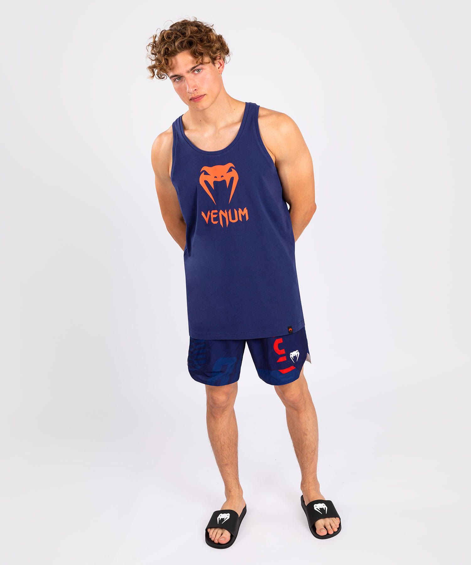t-shirt-venum-classic-bleu-marine-orange