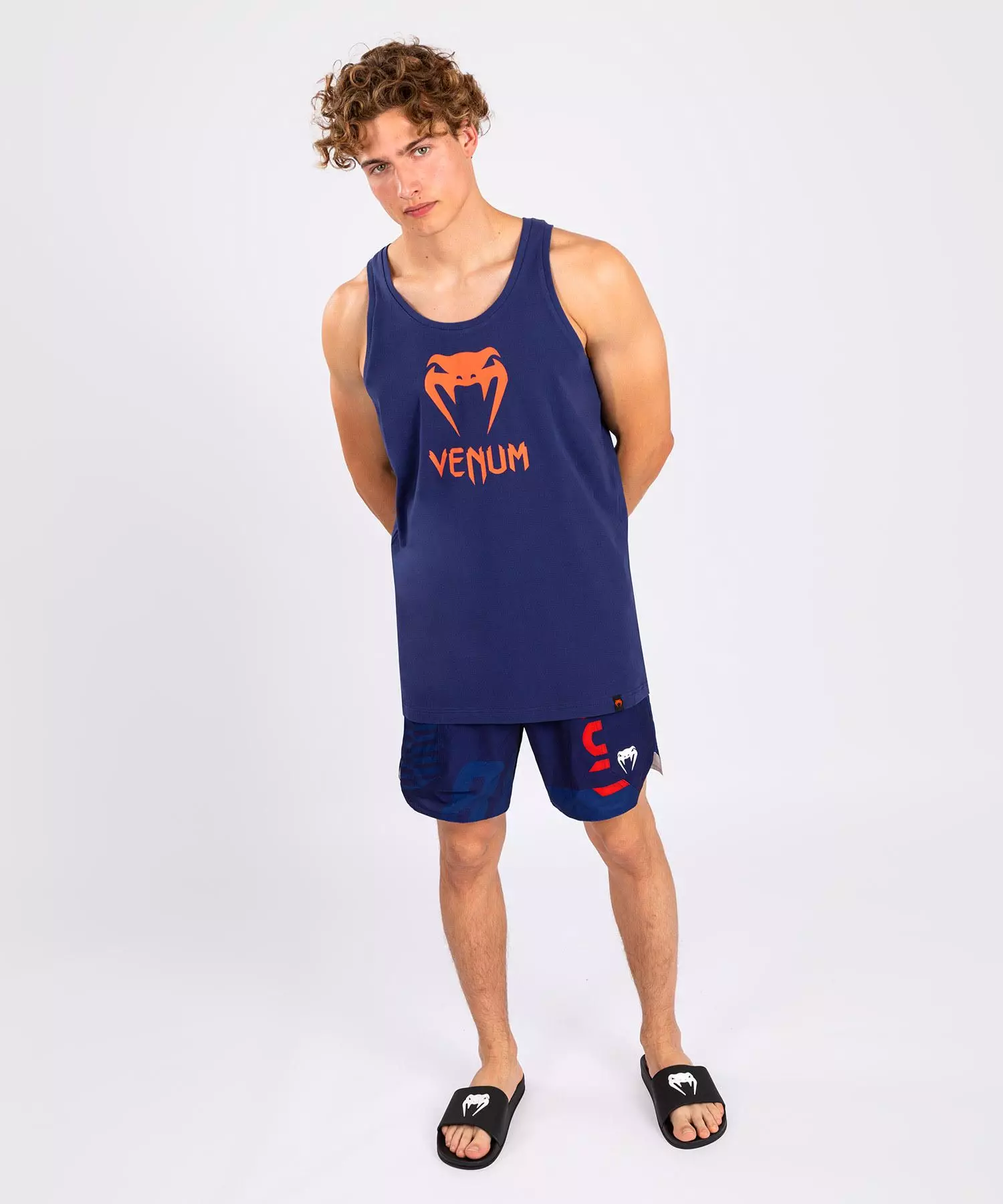 t-shirt-venum-classic-bleu-marine-orange