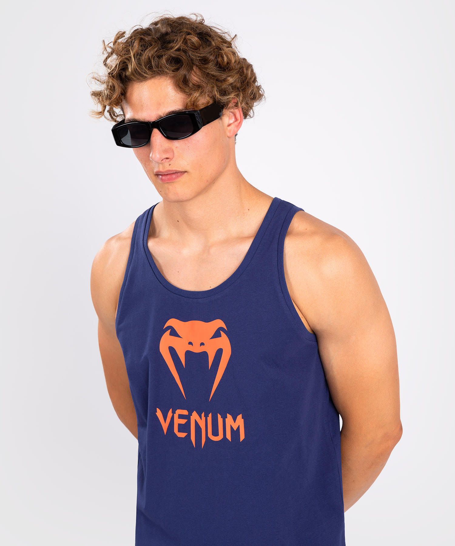 debardeur-venum-classic-bleu-marine-orange