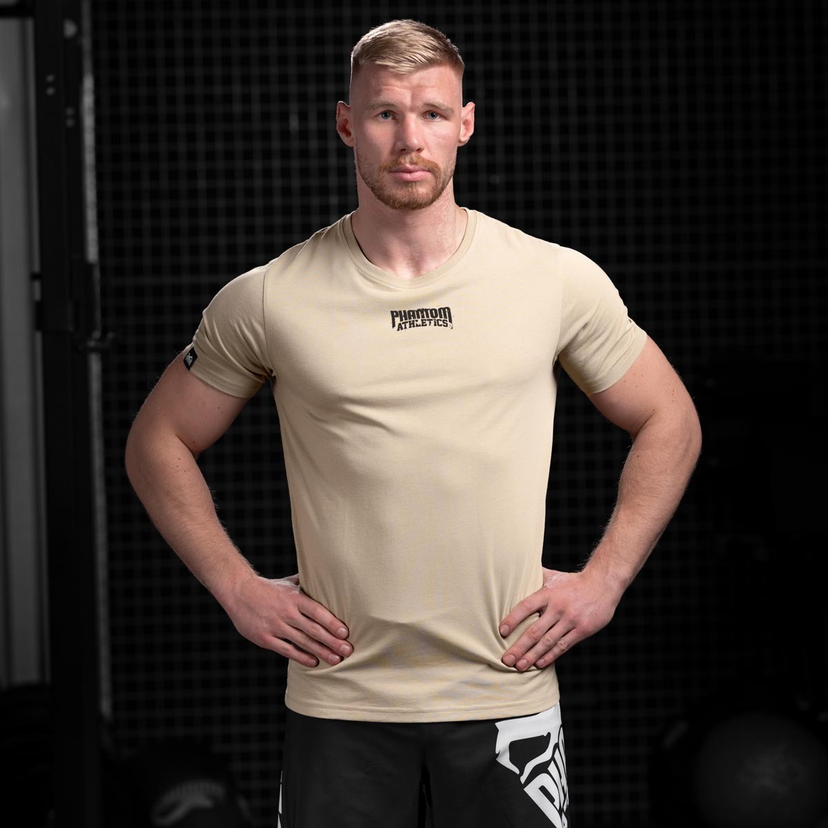 tee-shirt-phantom-athletic-no-fight-no-life-beige-noir
