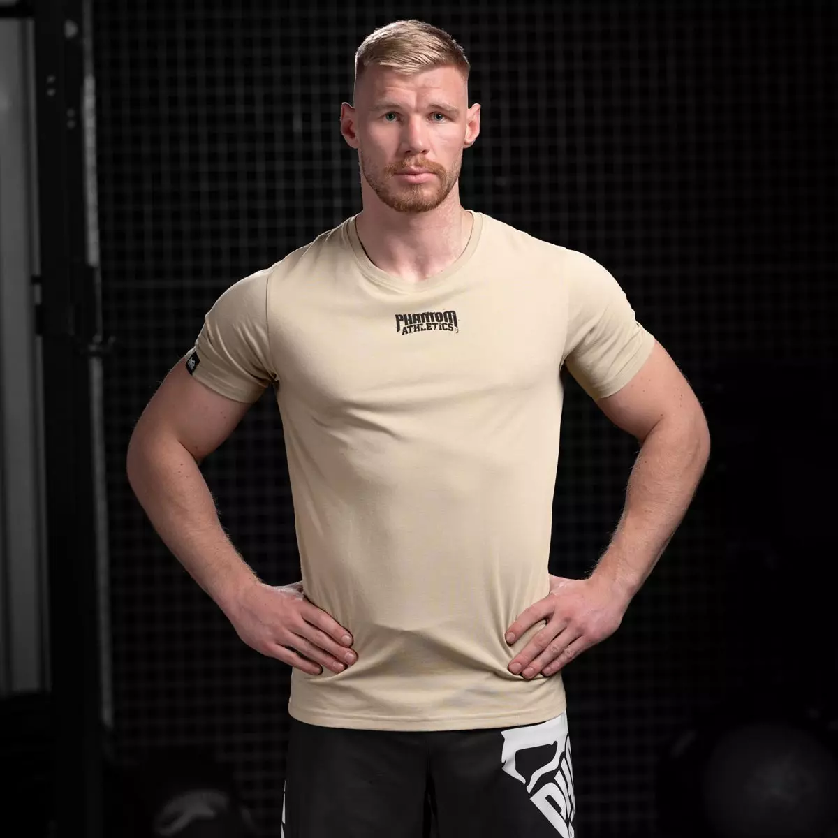 tee-shirt-phantom-athletic-no-fight-no-life-beige-noir