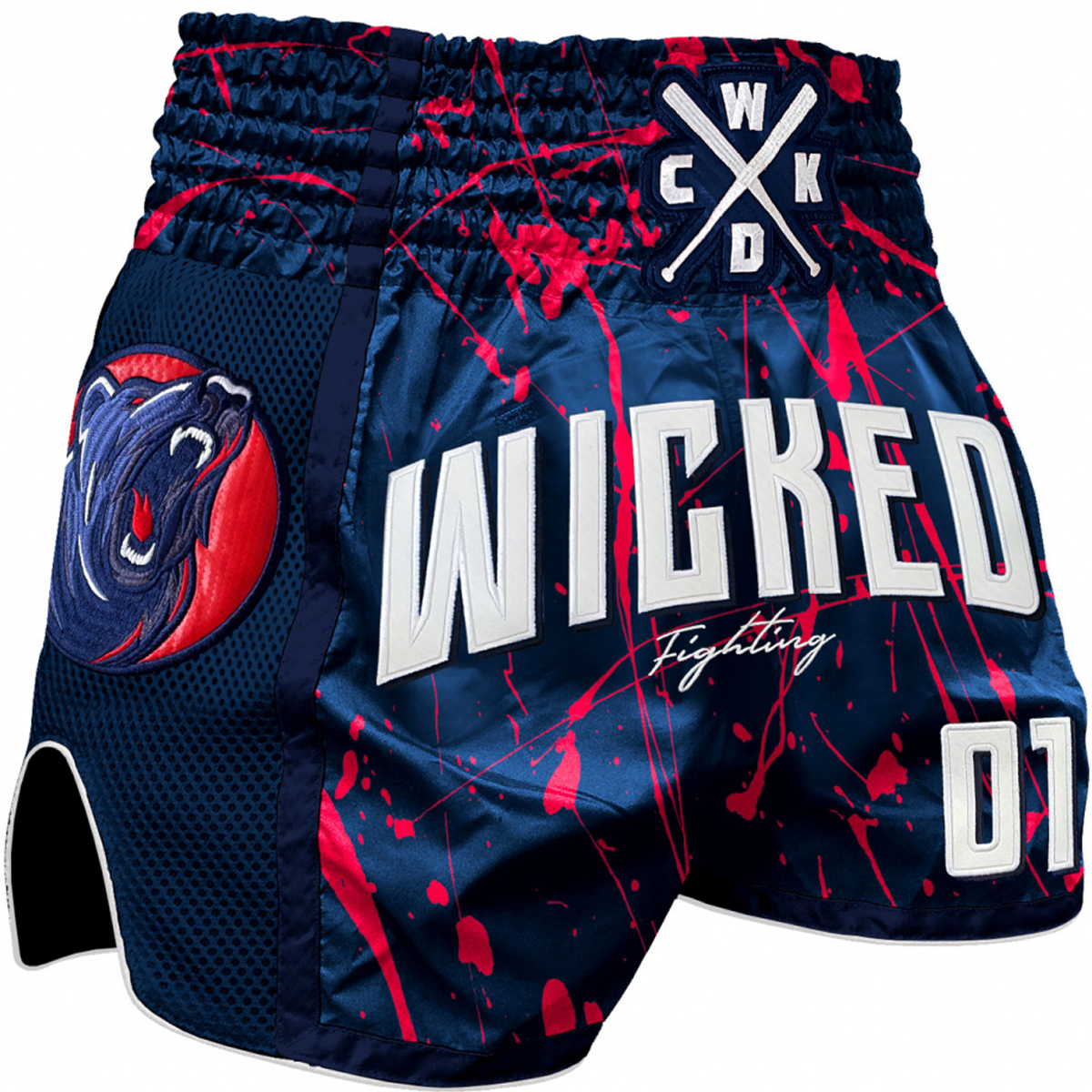 short-boxe-thai-wicked-bad-bear-navy-rouge