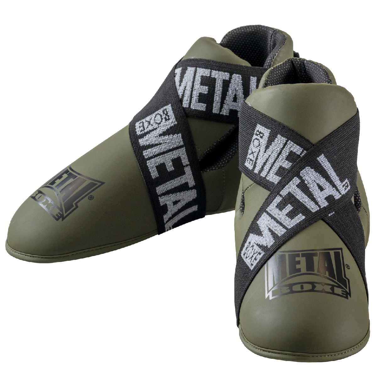 protege-pieds-full-contact-metal-boxe-kaki