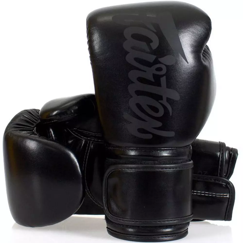 Fairtex Solid Black boxing gloves