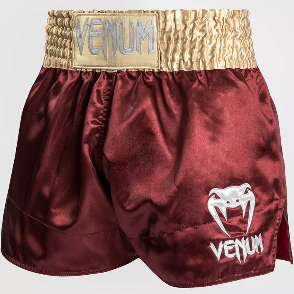 short-boxe-thai-venum-bordeau-or