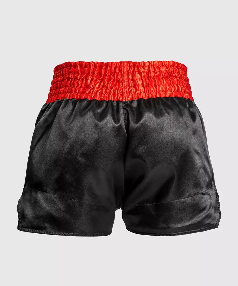 short-de-boxe-thai-venum-noir-rouge