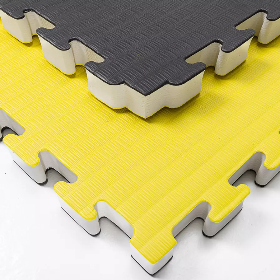Puzzle matt Black and Yellow 4 cm - Rice straw finish