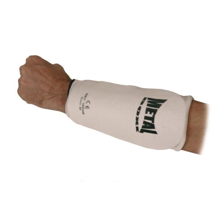 proteges-avant-bras-metal-boxe-blanc