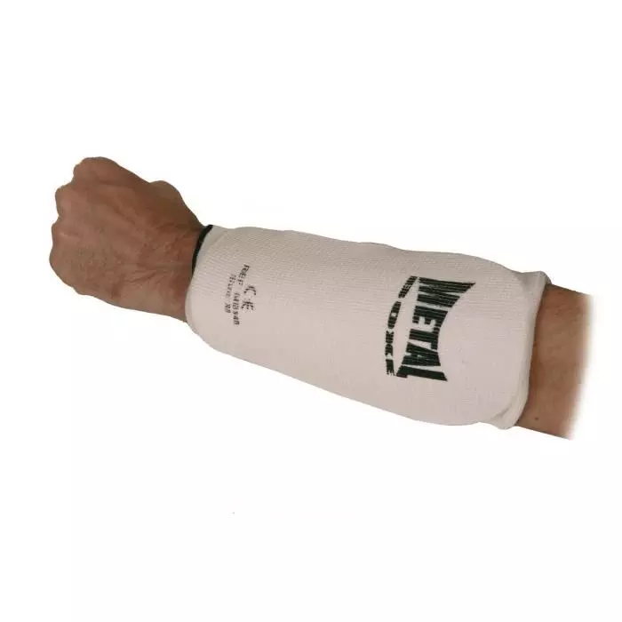 proteges-avant-bras-metal-boxe-blanc