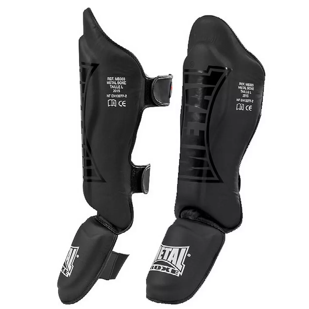 Metal boxing shin guard black light