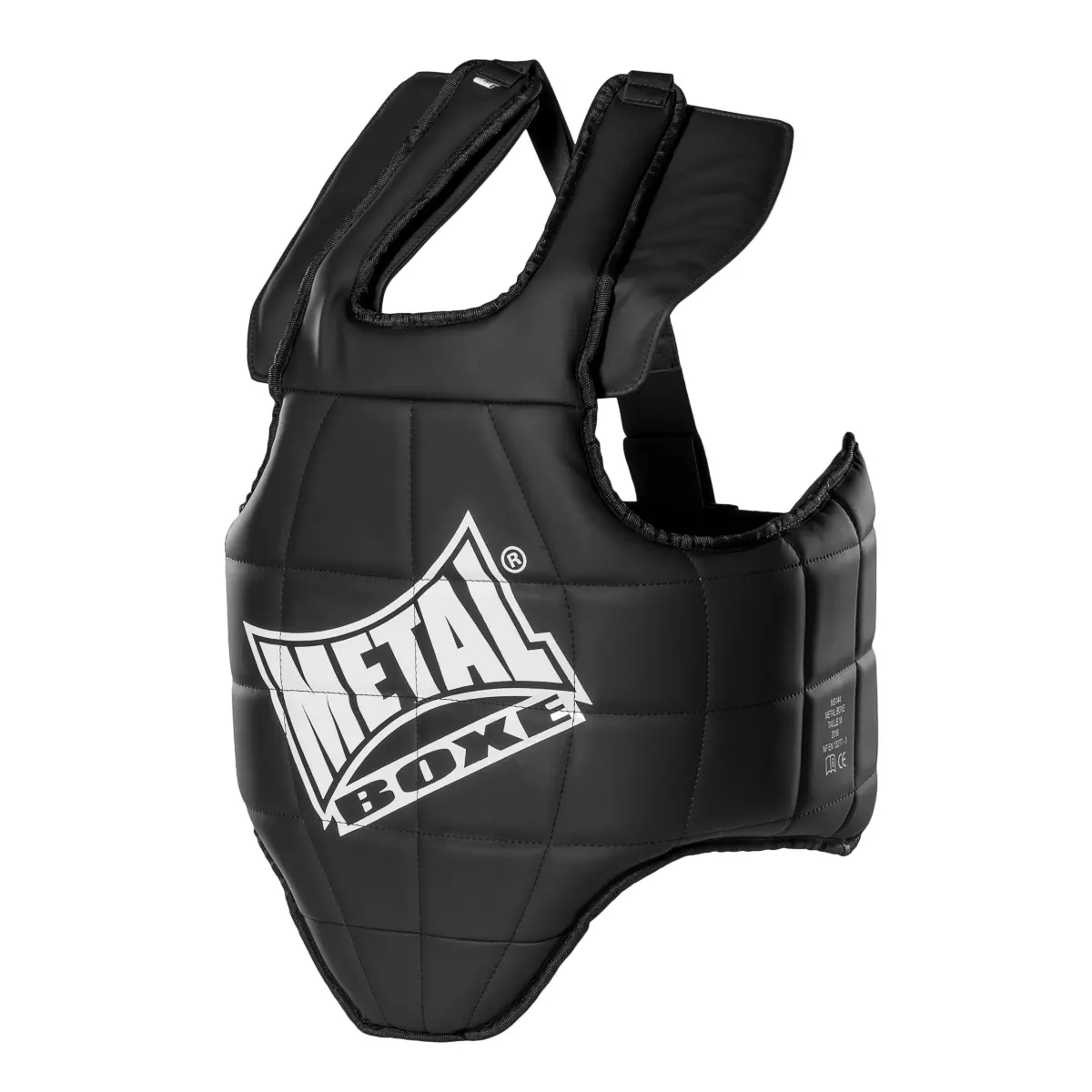 Black metal boxing breastplate