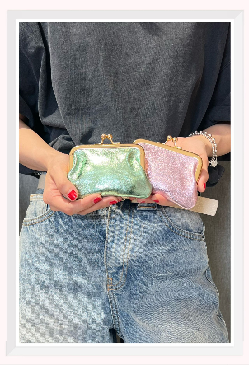 Porte-monnaie en cuir irisé cuivre Bella Cosa