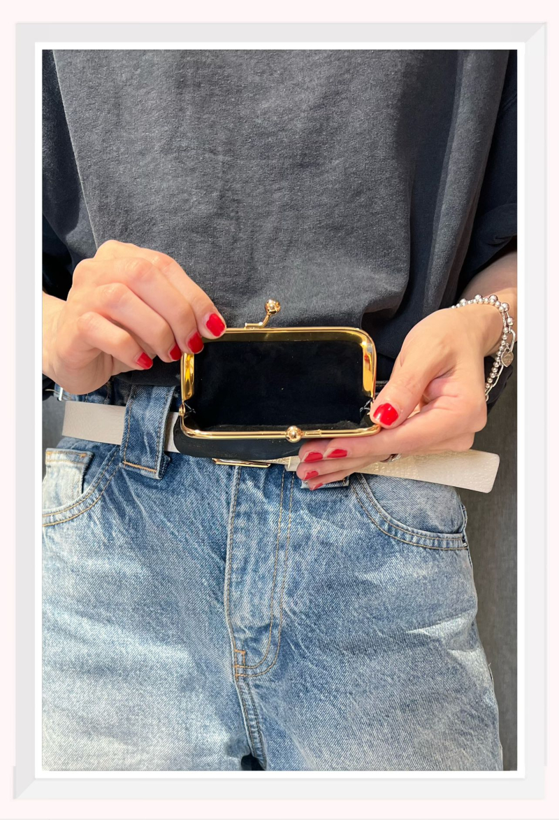 Porte-monnaie en cuir irisé cuivre Bella Cosa