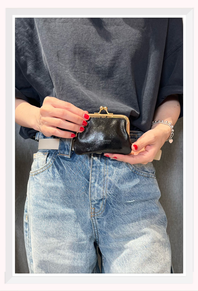 Porte-monnaie en cuir irisé cuivre Bella Cosa