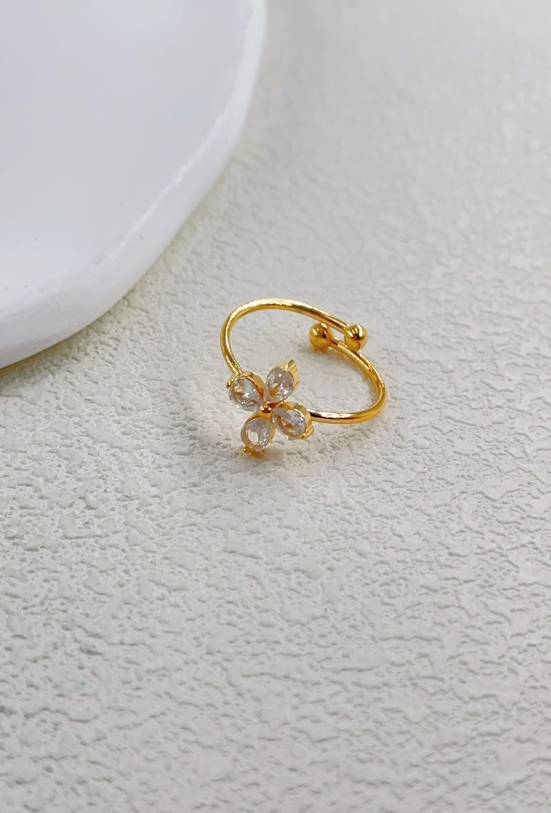 Bague Flower fleur ajustable en acier inoxydable Bella Cosa