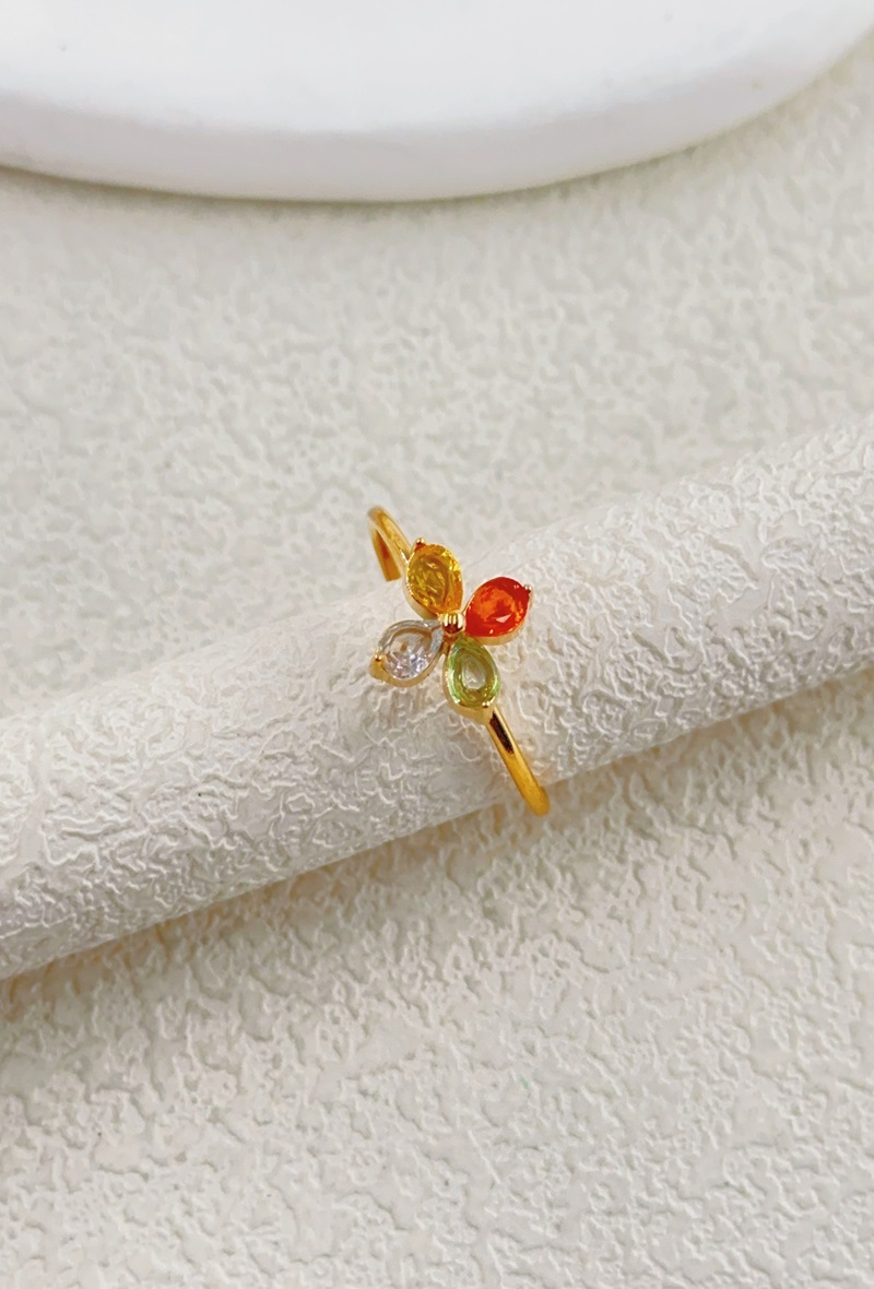 Bague Flower fleur ajustable en acier inoxydable Bella Cosa