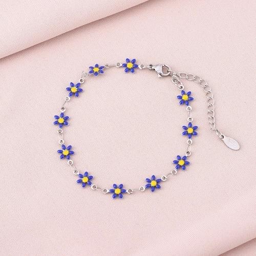 Bracelet Marguerite fleuri en acier inoxydable Bella Cosa