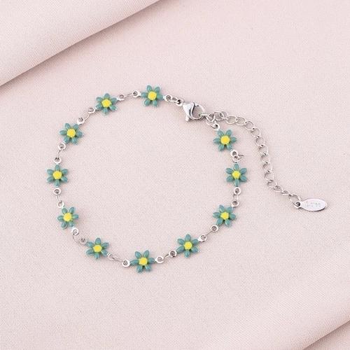 Bracelet Marguerite fleuri en acier inoxydable Bella Cosa