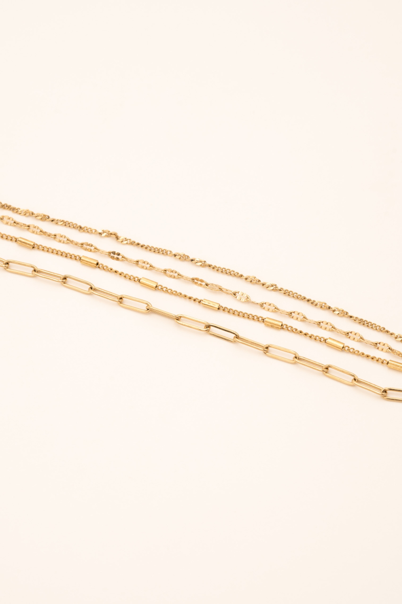 Bracelet Paola – 4 chaînes dorées en acier inoxydable – bijou femme raffiné