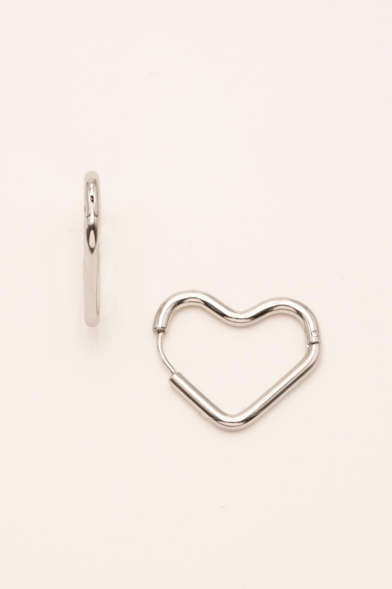 Boucles d’oreilles créoles dorées Prya en forme de cœur, bijou romantique en acier inoxydable
