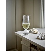 Flûte en verre soufflé à la bouche au design strié, décoration de table de caractère - Bella Cosa