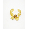 Bella Cosa-bague jeannelle en acier inoxydable pampilles ronde et trefle golden