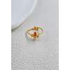 Bague Flower fleur ajustable en acier inoxydable Bella Cosa