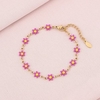 Bracelet dorée Marguerite fleuri en acier inoxydable Bella Cosa