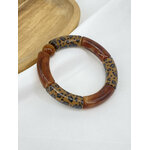Bracelet Graou en résine acrylique motif léopard couleur bordeaux