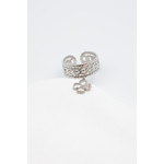 Bague ajustable Jess trèfle porte-bonheur en acier inoxydable doré Bella Cosa
