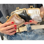 Porte-monnaie en cuir irisé cuivre Bella Cosa