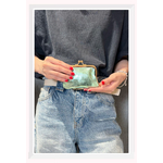 Porte-monnaie en cuir irisé cuivre Bella Cosa