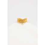 Bague Joy dorée ajustable avec breloque ronde en acier inoxydable Bella Cosa
