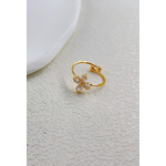 Bague Flower fleur ajustable en acier inoxydable Bella Cosa