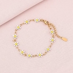 Bracelet dorée Marguerite fleuri en acier inoxydable Bella Cosa