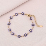 Bracelet dorée Marguerite fleuri en acier inoxydable Bella Cosa