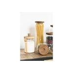 Pot en verre 850ml avec cuillère bois acacia – rangement cuisine pratique et déco
