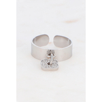 Bague dorée Josie avec trèfle en émail ajustable, bijou porte-bonheur chic et moderne