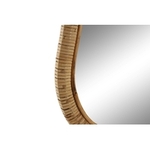 Détail tressage rotin naturel miroir mural
