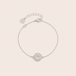 Bracelet Agathe argenté en acier inoxydable avec médaillon travaillé – bracelet fin et élégant femme