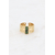 Bague Judith dorée avec maille texturée et pierre naturelle rectangulaire, bijou ajustable chic et tendance