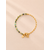Bracelet Vana vert d’eau et doré avec pierres naturelles facettées et chaîne en maille