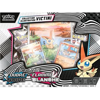 Cartes-a-collectionner-Pokemon-Coffret-IR-4-boosters-Foudre-Noire-et-Flamme-Blanche