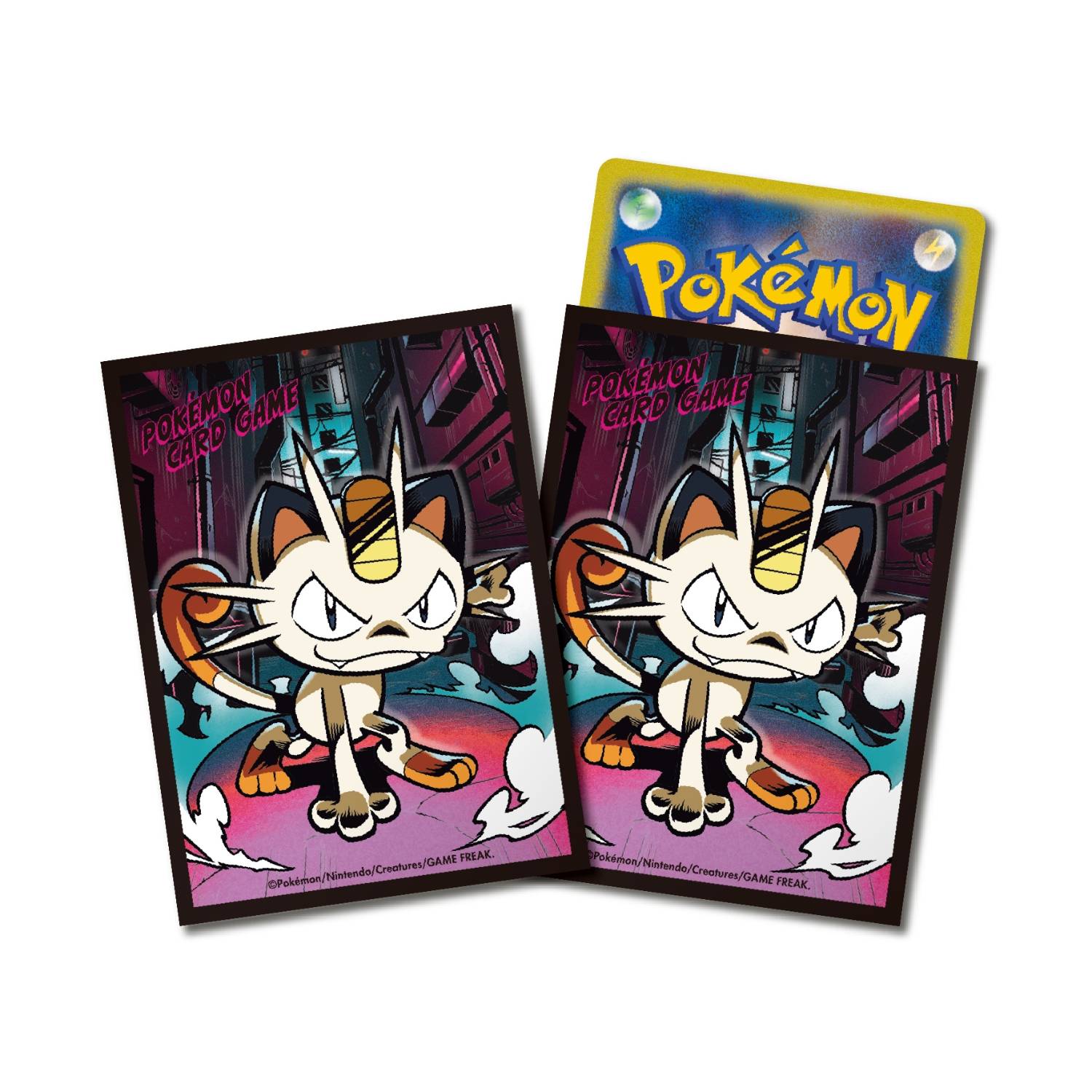pokemon-card-game-deck-shield-premium-gloss-meowth-64-sleeves-limited-edition-accessory-