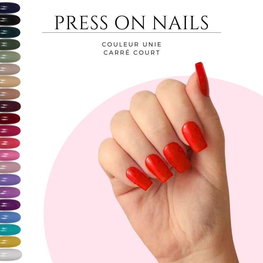 Press-on-nails-carré-court-Faux-ongles-carré-Faux-ongles-carré-court