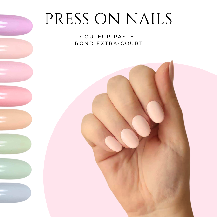 Press-on-nails-arrondi-Faux-ongles-rond-Press-on-rond-court-pastel