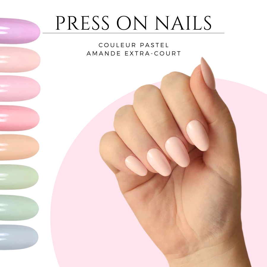 Press-on-nails-amande-Faux-ongles-amande-Press-on-amande-courte-pastel